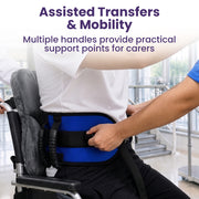 PRE-ORDER Equipmed Adjustable Patient Transfer Gait Belt with 7 Handles, Walking & Mobility Support, Blue