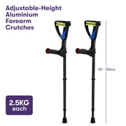 PRE-ORDER EQUIPMED Pair of Adjustable Forearm Crutches, Black