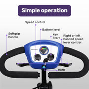 FreeRoam Mid-Sized Foldable Electric Motorised Mobility Scooter - Blue