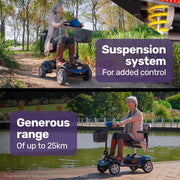 FreeRoam Mid-Sized Foldable Electric Motorised Mobility Scooter - Blue