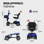 Pathline Mid-Sized Electric Mobility Scooter For Elderly - Blue
