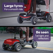 Pathline Mid-Sized Electric Mobility Scooter For Elderly - Red