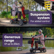 Pathline Mid-Sized Electric Mobility Scooter For Elderly - Red