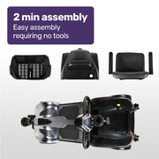 FreeLite+ Mid-Sized Foldable Electric Mobility Scooter, Lithium Battery, Long Range and Easy Charging, Grey