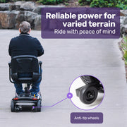 FreeLite+ Mid-Sized Foldable Electric Mobility Scooter, Lithium Battery, Long Range and Easy Charging, Grey