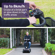 FreeLite+ Mid-Sized Foldable Electric Mobility Scooter, Lithium Battery, Long Range and Easy Charging, Grey