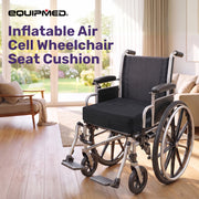 PRE-ORDER EQUIPMED Dual-Zone Inflatable Air Cell Wheelchair Seat Cushion, Adjustable Support, Washable Cover