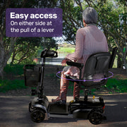 FreeLite+ Mid-Sized Foldable Electric Mobility Scooter, Lithium Battery, Long Range and Easy Charging, Grey