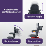 EQUIPMED ComfortCruise Large Mobility Scooter, 15km/h Top Speed, Up to 45km Range, Strong Climbing, 180kg Capacity, Red