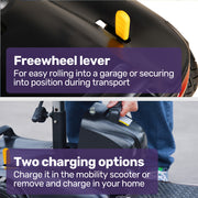 FreeLite+ Mid-Sized Foldable Electric Mobility Scooter, Lithium Battery, Long Range and Easy Charging, Grey