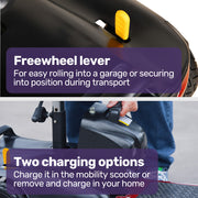 FreeLite+ Mid-Sized Foldable Electric Mobility Scooter, Lithium Battery, Long Range and Easy Charging, Red