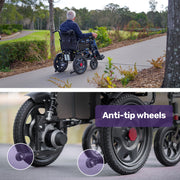 Electric Folding Wheelchair, Folding, XL Wide Seat, Long Range, Lithium Battery, Black