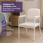 EQUIPMED Low-Back Bariatric Patient Day Chair, 200kg Capacity, Adjustable Height Nursing Geriatric Seat