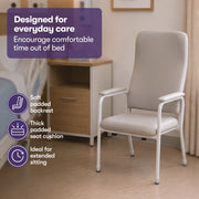 EQUIPMED High-Back Bariatric Patient Day Chair, 200kg Capacity, Adjustable Height Nursing Geriatric Seat