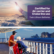 Power Electric Wheelchair, Airline Approved Wheel Chair, Lightweight, Long Range, Lithium Batteries, Black & Silver