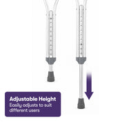PRE-ORDER EQUIPMED Medium Adjustable Underarm Crutches, Lightweight Aluminium Walking Aid