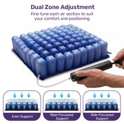 PRE-ORDER EQUIPMED Dual-Zone Inflatable Air Cell Wheelchair Seat Cushion, Adjustable Support, Washable Cover