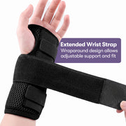 PRE-ORDER EQUIPMED Right Wrist and Hand Brace with Aluminium Splint & Flexible Support, Black