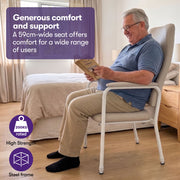 EQUIPMED High-Back Bariatric Patient Day Chair, 200kg Capacity, Adjustable Height Nursing Geriatric Seat