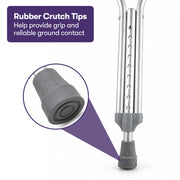 PRE-ORDER EQUIPMED Small Adjustable Underarm Crutches, Lightweight Aluminium Walking Aid