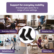 PRE-ORDER EQUIPMED Anti-Slip Socks for Everyday Mobility, Black, US 9–11
