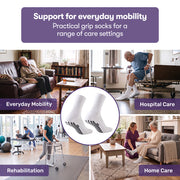 PRE-ORDER EQUIPMED Anti-Slip Socks for Everyday Mobility, White, US 9–11