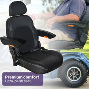 Equipmed ComfortCruise Mobility Scooter with Roof, Blue