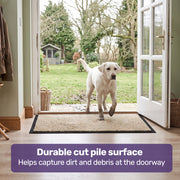EQUIPMED 45x70cm Non-Slip Indoor Rug Floor Mat Beige, Poly Fiber Cut Loop Pile, High Density Base, Anti-Trip Edging