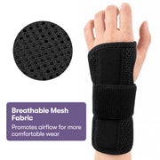 PRE-ORDER EQUIPMED Right Wrist and Hand Brace with Aluminium Splint & Flexible Support, Black
