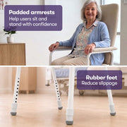 EQUIPMED High-Back Bariatric Patient Day Chair, 200kg Capacity, Adjustable Height Nursing Geriatric Seat