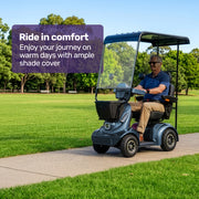 Equipmed ComfortCruise Mobility Scooter with Roof, Blue