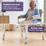 EQUIPMED Low-Back Bariatric Patient Day Chair, 200kg Capacity, Adjustable Height Nursing Geriatric Seat