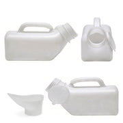 EQUIPMED 1L Portable Unisex Urinal Bottle with Female Attachment, White
