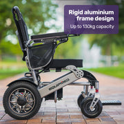 Power Electric Wheelchair, Airline Approved Wheel Chair, Lightweight, Long Range, Lithium Batteries, Black & Silver