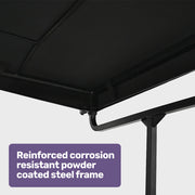 EQUIPMED Mobility Scooter & Power Wheelchair Shade Canopy Roof, 1-Inch Mount, 3 Height Settings, Black