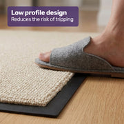 EQUIPMED 45x70cm Non-Slip Indoor Rug Floor Mat Beige, Poly Fiber Cut Loop Pile, High Density Base, Anti-Trip Edging