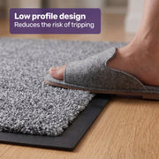EQUIPMED 45x70cm Non-Slip Indoor Rug Floor Mat Charcoal, Poly Fiber Cut Loop Pile, High Density Base, Anti-Trip Edging