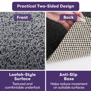 PRE-ORDER EQUIPMED Washable PVC Anti-Slip Loofah Bath and Shower Mat, Large, 60 x 60cm