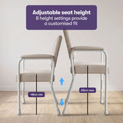 EQUIPMED Low-Back Bariatric Patient Day Chair, 200kg Capacity, Adjustable Height Nursing Geriatric Seat