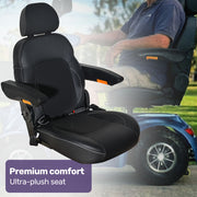 EQUIPMED ComfortCruise Large Mobility Scooter, 15km/h Top Speed, Up to 45km Range, Strong Climbing, 180kg Capacity, Blue