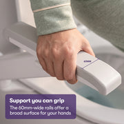 PRE-ORDER EQUIPMED Flip-Up Toilet Safety Armrests, 150kg Dual-Rail Vertical Load Rating