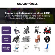 EQUIPMED Shower Swivel Chair, 136kg Capacity, Padded Armrests, Adjustable Height, Non-slip Seat/Feet, Rehabiltiation and Senior Care, Injury Support Bathing Aid
