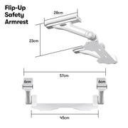 PRE-ORDER EQUIPMED Flip-Up Toilet Safety Armrests, 150kg Dual-Rail Vertical Load Rating