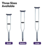 PRE-ORDER EQUIPMED Small Adjustable Underarm Crutches, Lightweight Aluminium Walking Aid