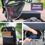 Power Electric Wheelchair, Airline Approved Wheel Chair, Lightweight, Long Range, Lithium Batteries, Black & Silver