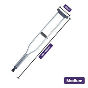 PRE-ORDER EQUIPMED Medium Adjustable Underarm Crutches, Lightweight Aluminium Walking Aid
