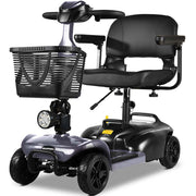 FreeLite+ Mid-Sized Foldable Electric Mobility Scooter, Lithium Battery, Long Range and Easy Charging, Grey