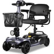 FreeLite+ Mid-Sized Foldable Electric Mobility Scooter, Lithium Battery, Long Range and Easy Charging, Grey