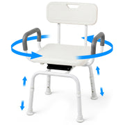 EQUIPMED Shower Swivel Chair, 136kg Capacity, Padded Armrests, Adjustable Height, Non-slip Seat/Feet, Rehabiltiation and Senior Care, Injury Support Bathing Aid