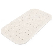 EQUIPMED 35 x 76cm Shower Mat with Suction Cups, Synthetic Rubber, Anti-Slip Bath Aid for Wet Areas, White